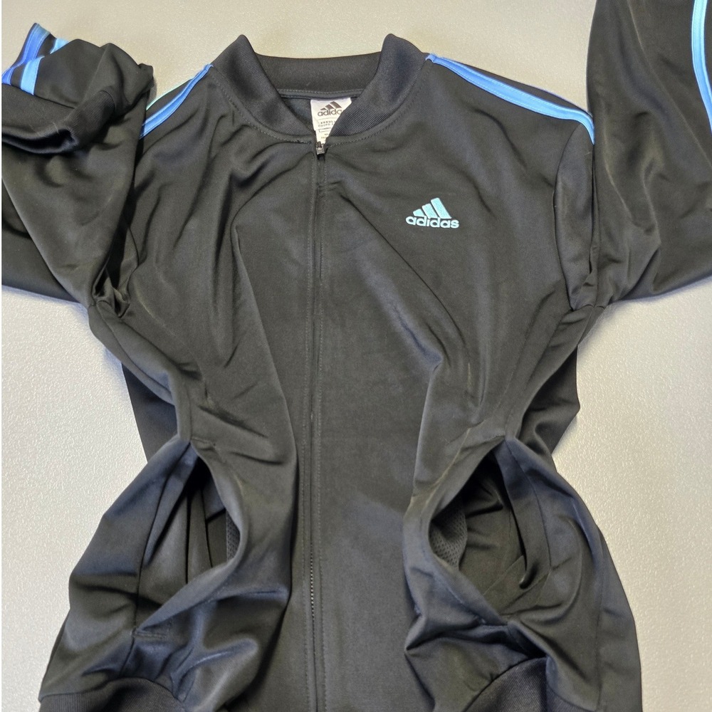 Adidas Tracksuit Set Black Multi Color Stripes Jacket Pants Men's Medium - Picture 11 of 16